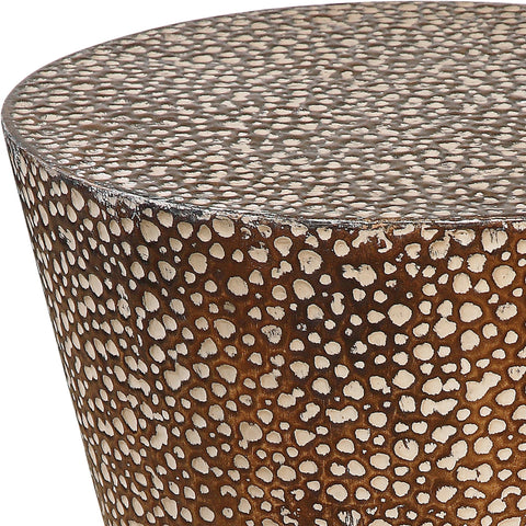Uttermost Contemporary Shagreen Drum Center Table Accent Table