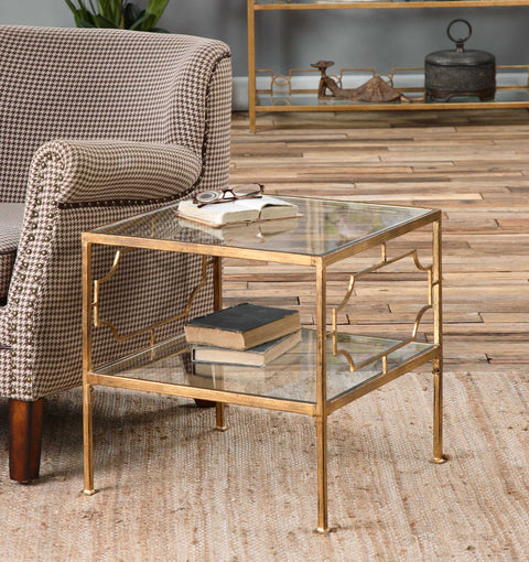 Genell Contemporary Center Table with Block Foot Style Accent Table