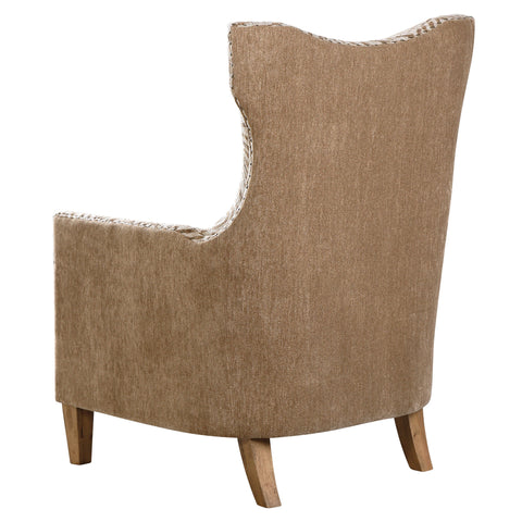 Artful Traditionalist Wingback Armchair with Nailhead Embellishment