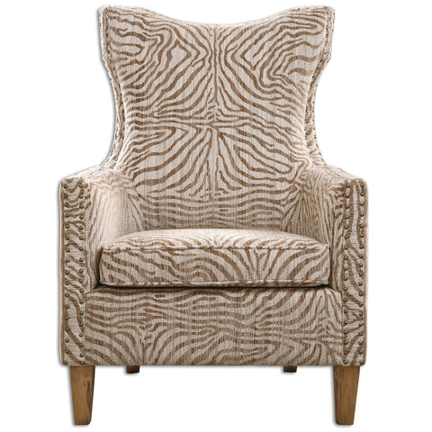 Artful Traditionalist Wingback Armchair with Nailhead Embellishment
