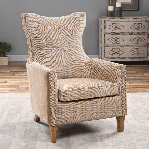 Artful Traditionalist Wingback Armchair with Nailhead Embellishment