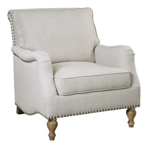 Artful Traditionalist Rolled Armchair with Nailhead Embellishment