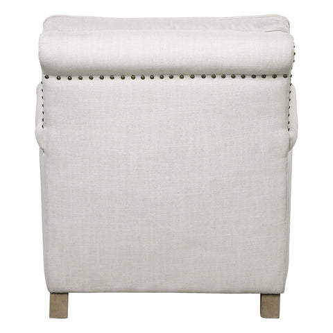 Artful Traditionalist Rolled Armchair with Nailhead Embellishment