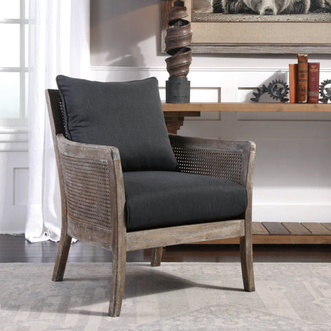 Artful Traditionalist Curved Arm Contemporary Armchair