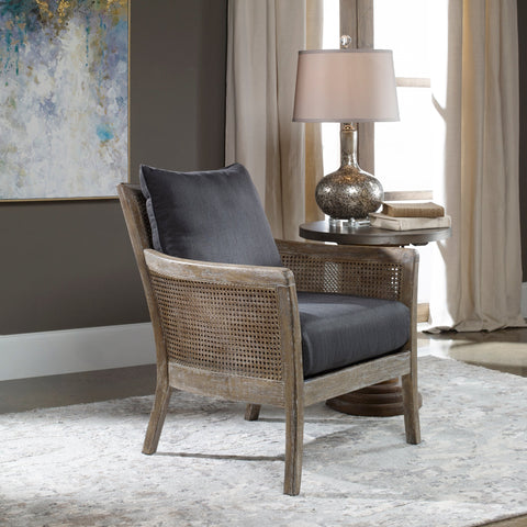 Artful Traditionalist Curved Arm Contemporary Armchair