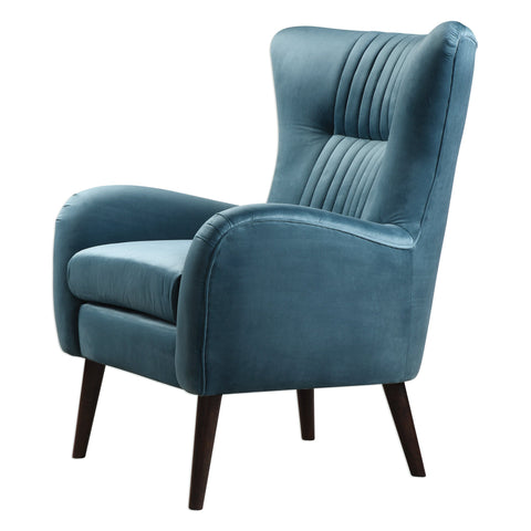 Dax Timeless Minimalist Wingback Velvet Accent Chair