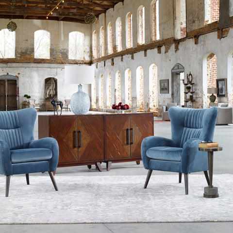 Dax Timeless Minimalist Wingback Velvet Accent Chair