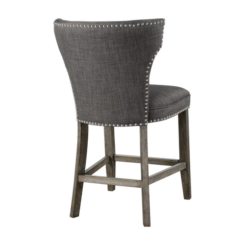 Timeless Minimalist Barrel Back Upholstered Counter Stool