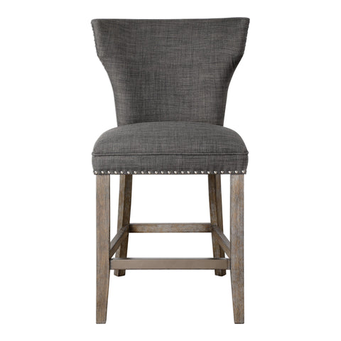Timeless Minimalist Barrel Back Upholstered Counter Stool