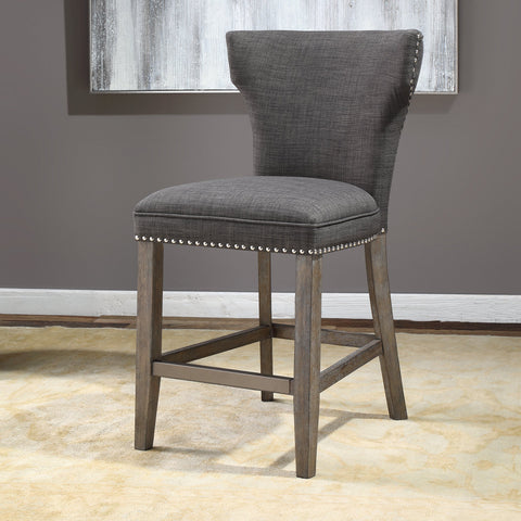 Timeless Minimalist Barrel Back Upholstered Counter Stool