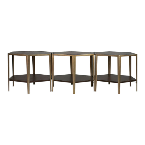 Alicia Geometric Hexagonal Center Table with Inlay Accent Table