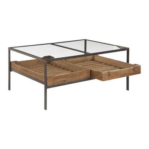 Industrial Creative Rectangle Coffee Table with Storage