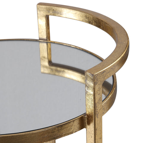 Cailin Contemporary Curved Mirror Accent Table