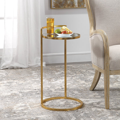 Cailin Contemporary Curved Mirror Accent Table