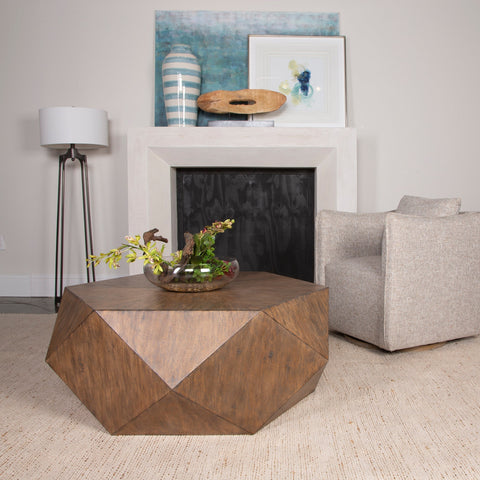 Uttermost Volker Hexagonal Drum Coffee Table