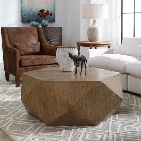 Uttermost Volker Hexagonal Drum Coffee Table