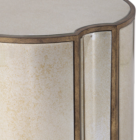 Uttermost Harlow Art Deco Mirrored Drum Center Table