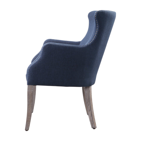 Timeless Minimalist Wingback Armchair with Curved Fixed Arms