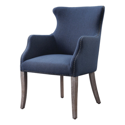 Timeless Minimalist Wingback Armchair with Curved Fixed Arms