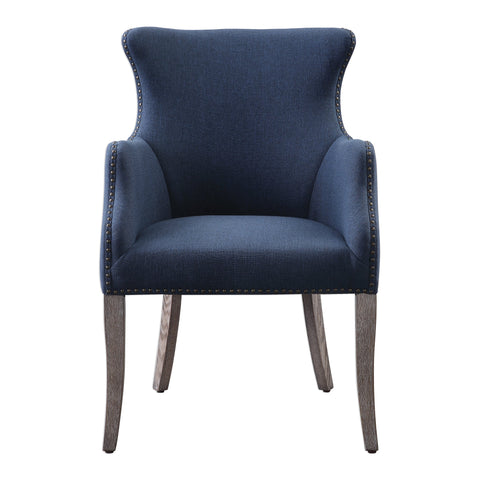 Timeless Minimalist Wingback Armchair with Curved Fixed Arms