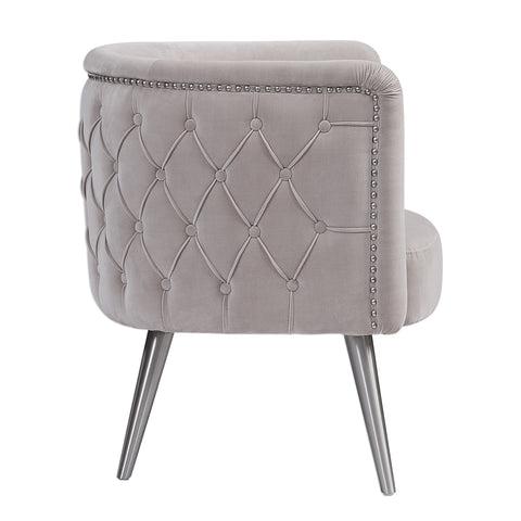 Timeless Minimalist Barrel Tufted Velvet Accent Chair