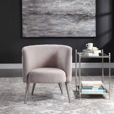 Timeless Minimalist Barrel Tufted Velvet Accent Chair