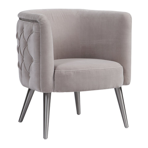 Timeless Minimalist Barrel Tufted Velvet Accent Chair