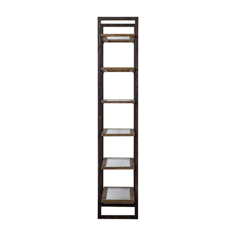 Olwyn Industrial Creative Distressed Etagere Bookshelf