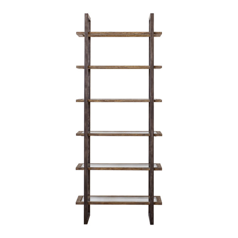Olwyn Industrial Creative Distressed Etagere Bookshelf
