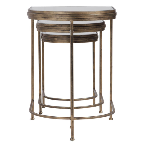 Uttermost Contemporary Curved Mirror Nesting Table Set