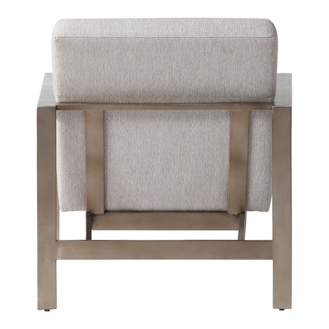 Timeless Minimalist Parsons Accent Chair with Brushed Antique Finish
