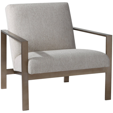 Timeless Minimalist Parsons Accent Chair with Brushed Antique Finish