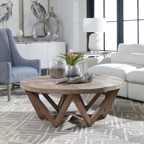 Uttermost Kendry Rustic Round Frame Coffee Table