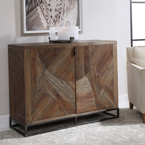 Evros Washed Antique Accent Cabinet in Modern Rustic Style
