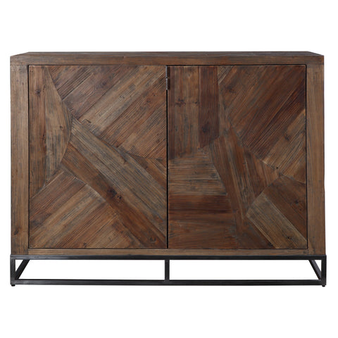 Evros Washed Antique Accent Cabinet in Modern Rustic Style