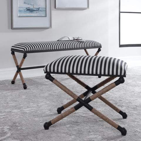 Timeless Minimalist Coastal Padded Accent Bench