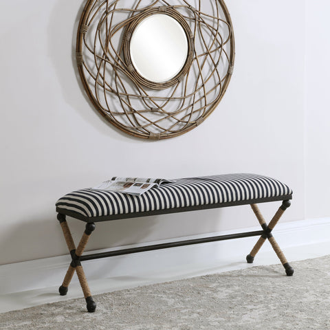 Timeless Minimalist Coastal Padded Accent Bench