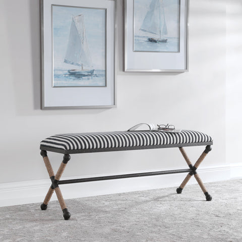 Timeless Minimalist Coastal Padded Accent Bench