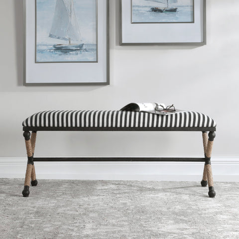 Timeless Minimalist Coastal Padded Accent Bench