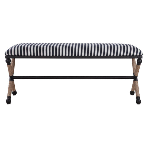 Timeless Minimalist Coastal Padded Accent Bench