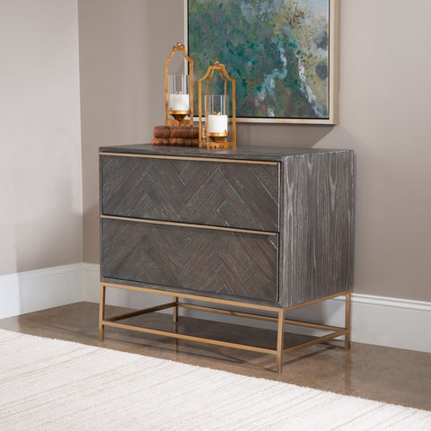 Armistead Herringbone Accent Chest with Pull Handles