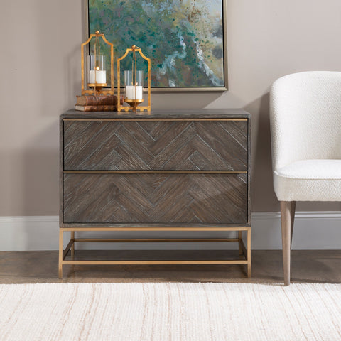 Armistead Herringbone Accent Chest with Pull Handles