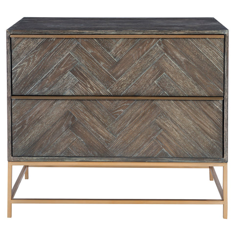 Armistead Herringbone Accent Chest with Pull Handles