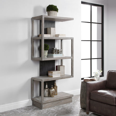 Nicasia Contemporary Etagere Bookcase