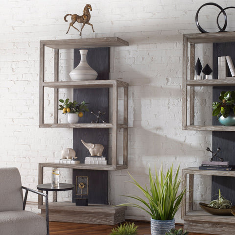 Nicasia Contemporary Etagere Bookcase