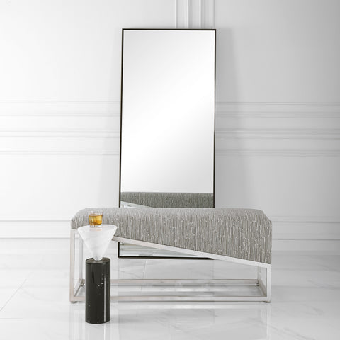 Timeless Minimalist Modern Accent Bench with Brushed Finish