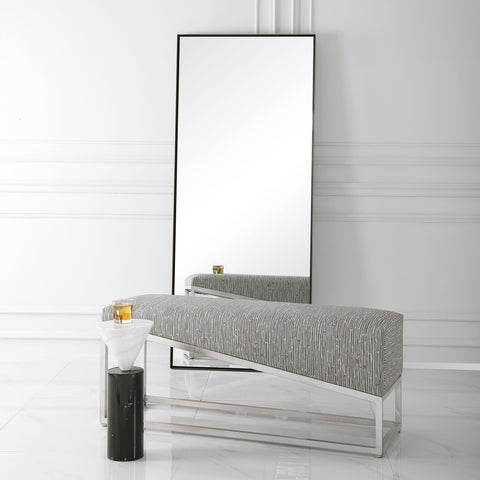 Timeless Minimalist Modern Accent Bench with Brushed Finish