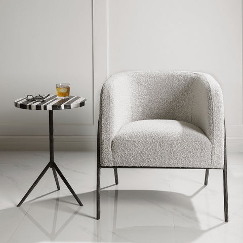Soft Scandinavian Barrel Upholstered Accent Chair