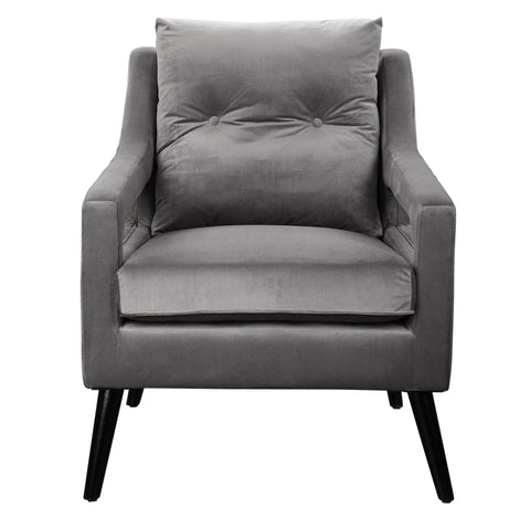 Soft Scandinavian Tufted Velvet Armchair with Fixed Slope Arms