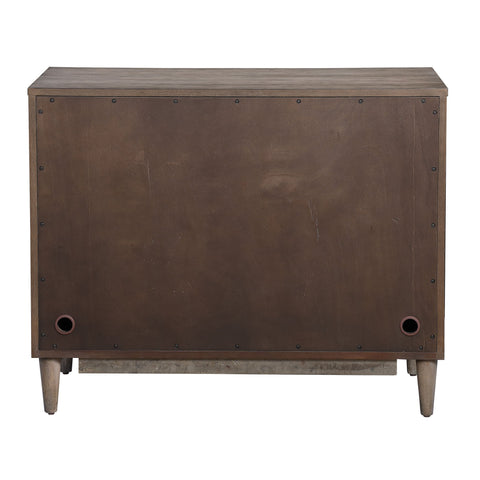Bohemian Washed Wood Accent Cabinet with Pull Handles